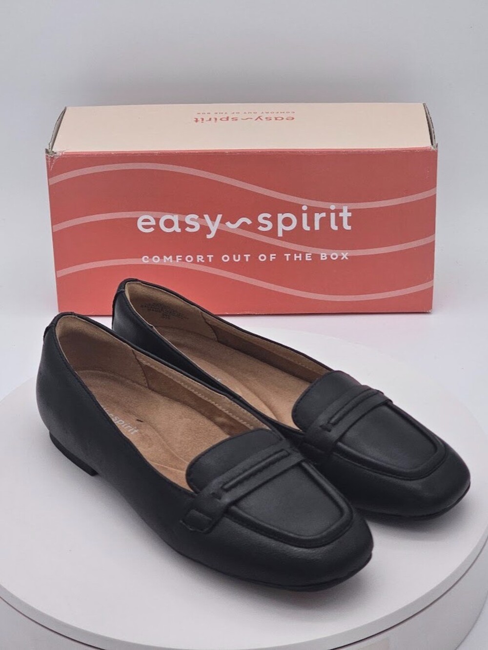 Easy Spirit Nadira Black Leather Loafers Women’s Size 11 M New